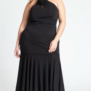 Eloquii Black Strapless Rosette Dress NWT | Size 20 | Formal
